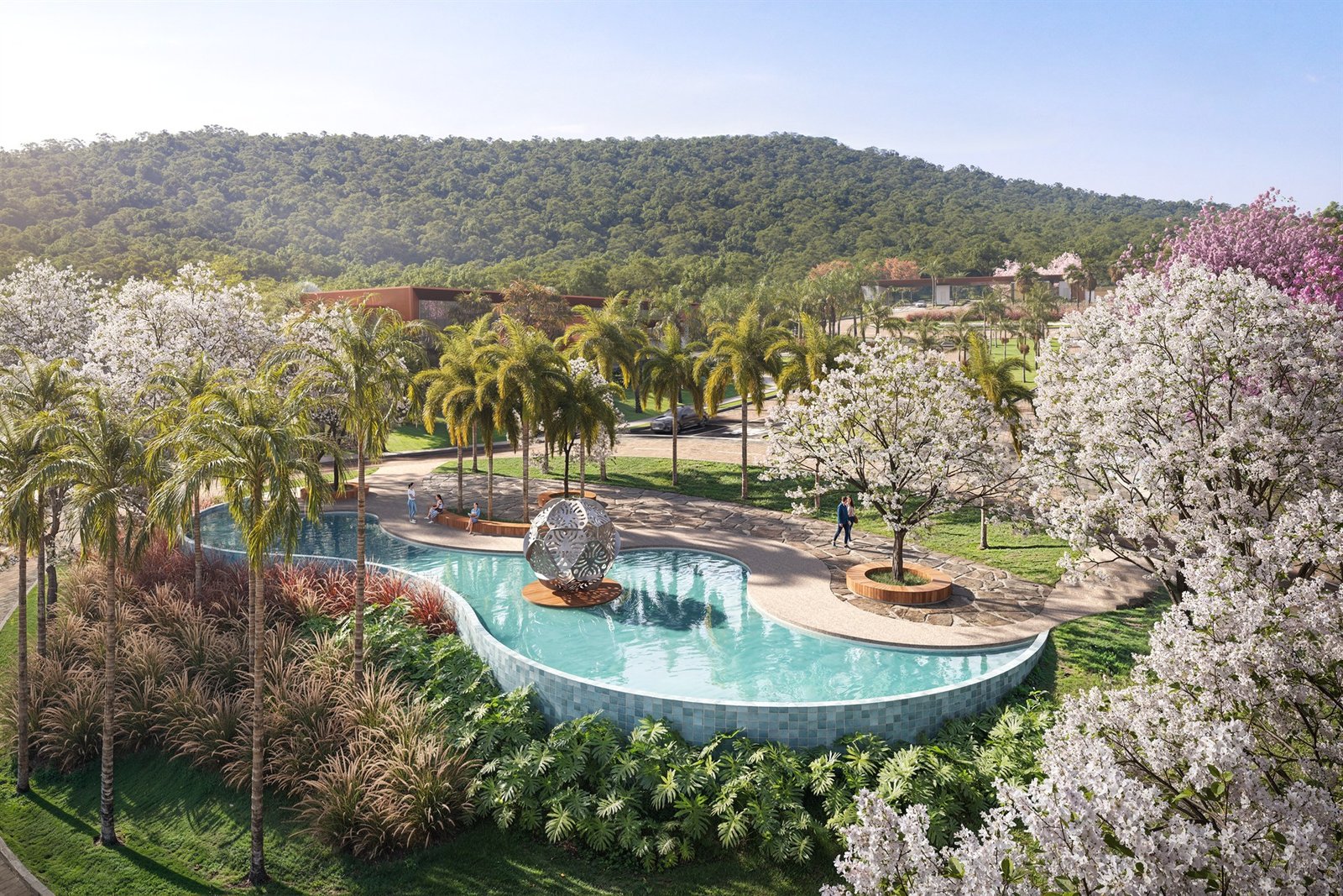 Aldeia do Vale Pirenópolis - Praça com Espelho d'Água e Espaços de Convivência